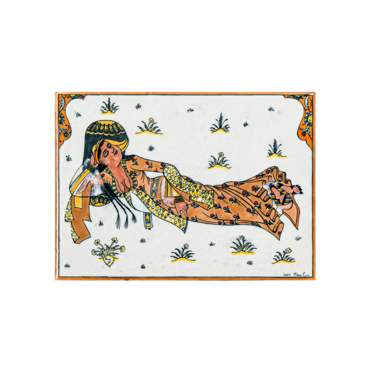 Levni’nin Osmanlı Minyatür Uyuyan Kadın İznik Çini Pano - Panolar