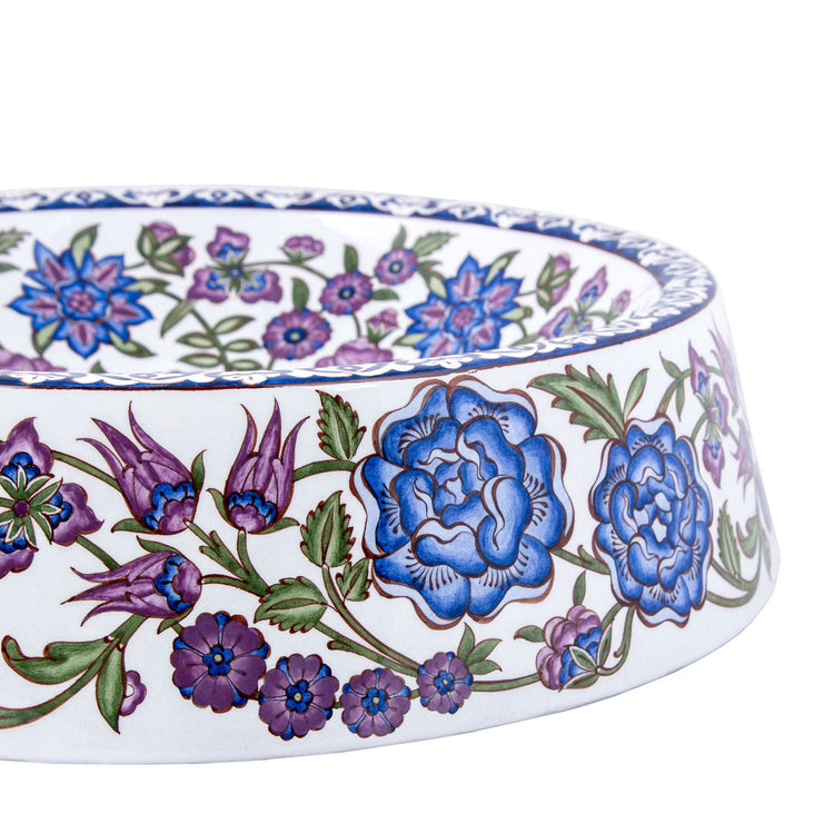 Lotus Çiçeği Motifli İznik Çini Lavabo - Lavabolar