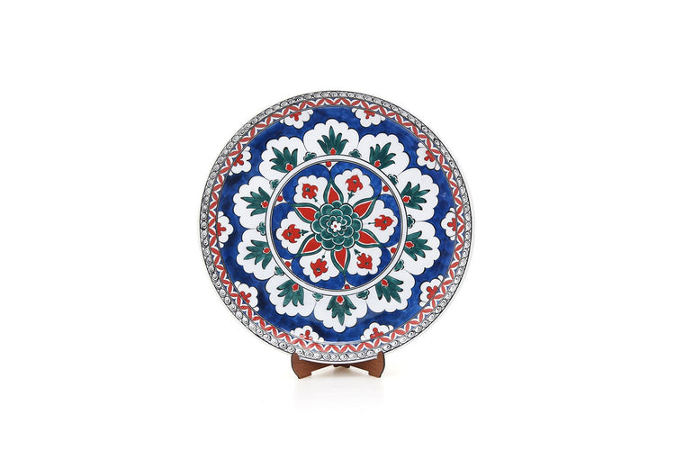 Lotus Çiçekleri İznik Çinisi Tabak - Tabaklar