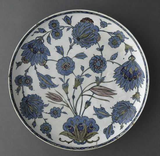 Louvre Müzesi Şam İşi Desenli İznik Çinisi Tabak Replikası - Tabaklar