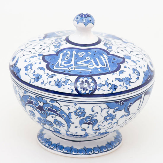 Mavi Beyaz Tasarım İznik Çinisi Şekerlik - Şekerlikler