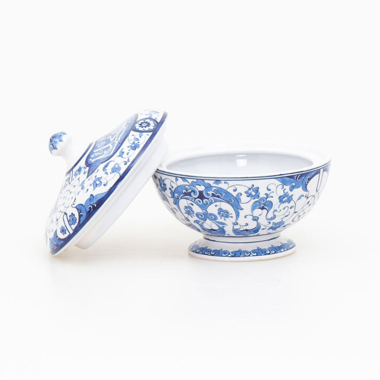 Mavi Beyaz Tasarım İznik Çinisi Şekerlik - Şekerlikler