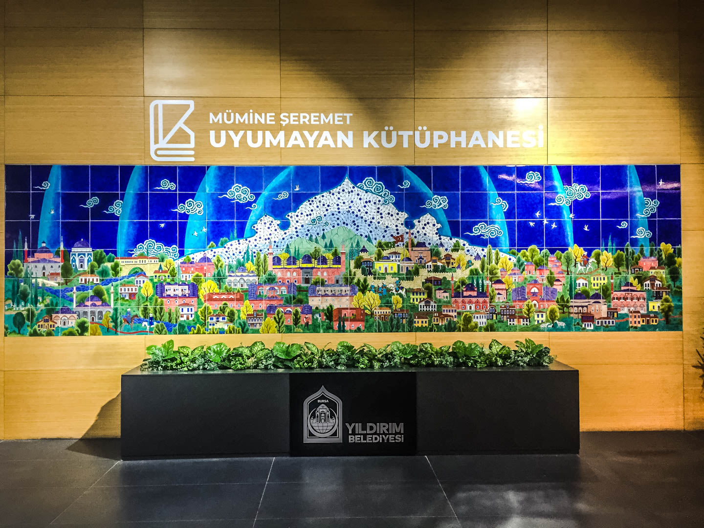 Bursa Mümine Şeremet Kütüphanesi Çini Panosu