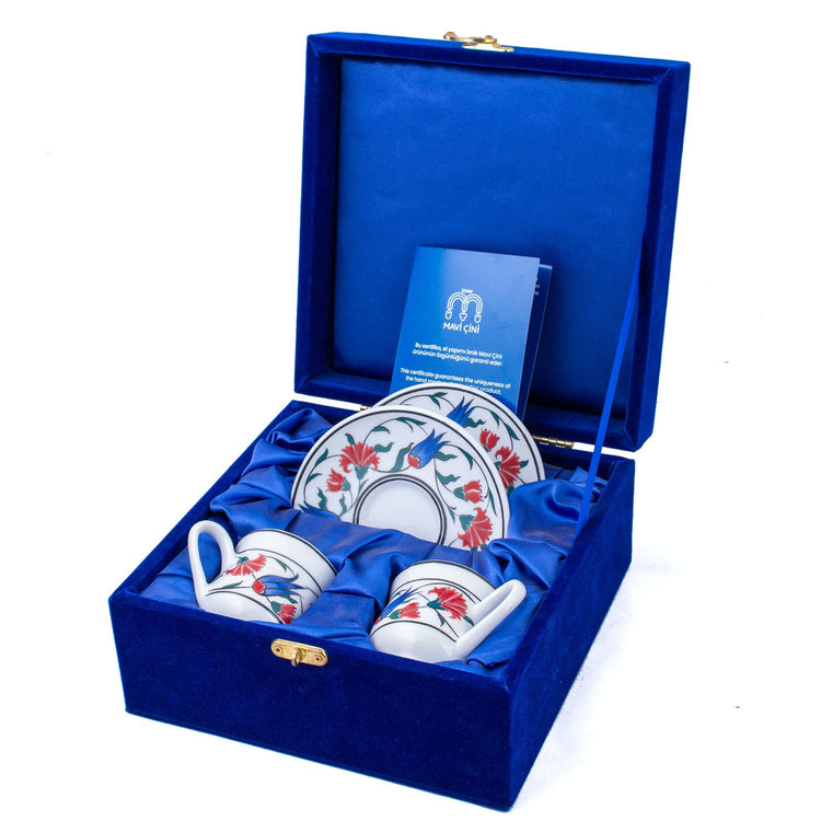 Natüralist Desenli Türk Kahvesi Fincan Takımı - Setler