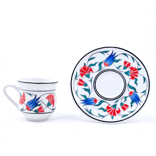 Natüralist Desenli Türk Kahvesi Fincan Takımı - Setler