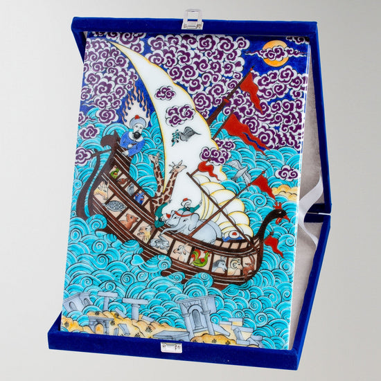 Nuh Tufanı Desenli İznik Çini Pano - Panolar