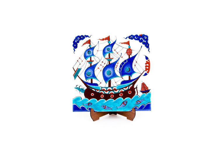 Padişah Kalyonu İznik Çini Karo - Karolar