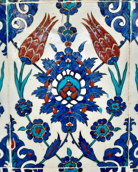 Rüstem Paşa Cami Çift Lale Desenli İznik Çini Karo No:1 - Karolar