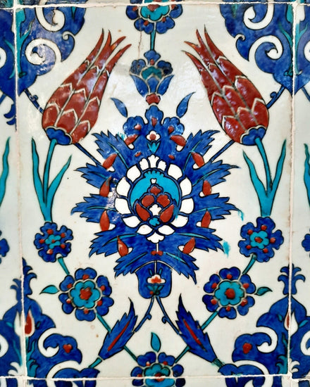 Rüstem Paşa Cami Çift Lale Desenli İznik Çini Karo No:1 - Karolar