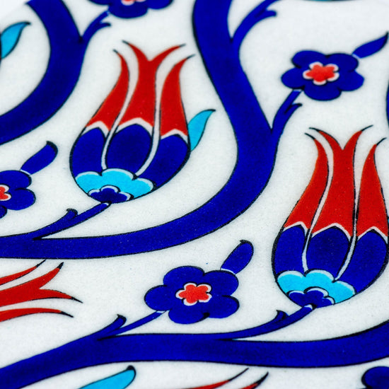 Rüstem Paşa Cami Lale Desenli İznik Çini Karo Replikası No:5 - Karolar