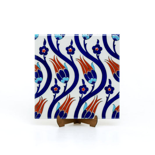 Rüstem Paşa Cami Lale Desenli İznik Çini Karo Replikası No:5 - Karolar