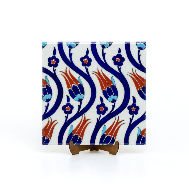 Rüstem Paşa Cami Lale Desenli İznik Çini Karo Replikası No:5 - Karolar