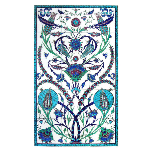 Şam İşi Desenli İznik Çini Pano - Panolar