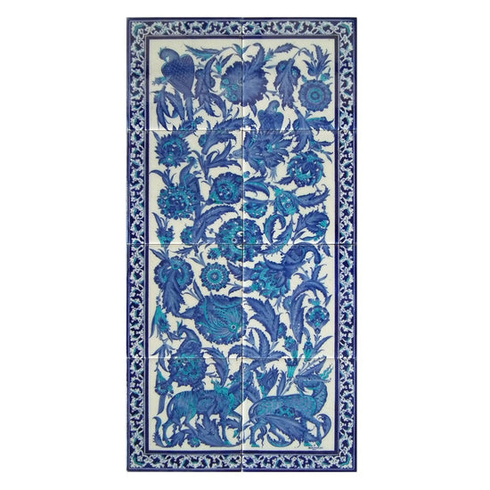 Saz Üslubu Desenli İznik Çini Pano - Panolar