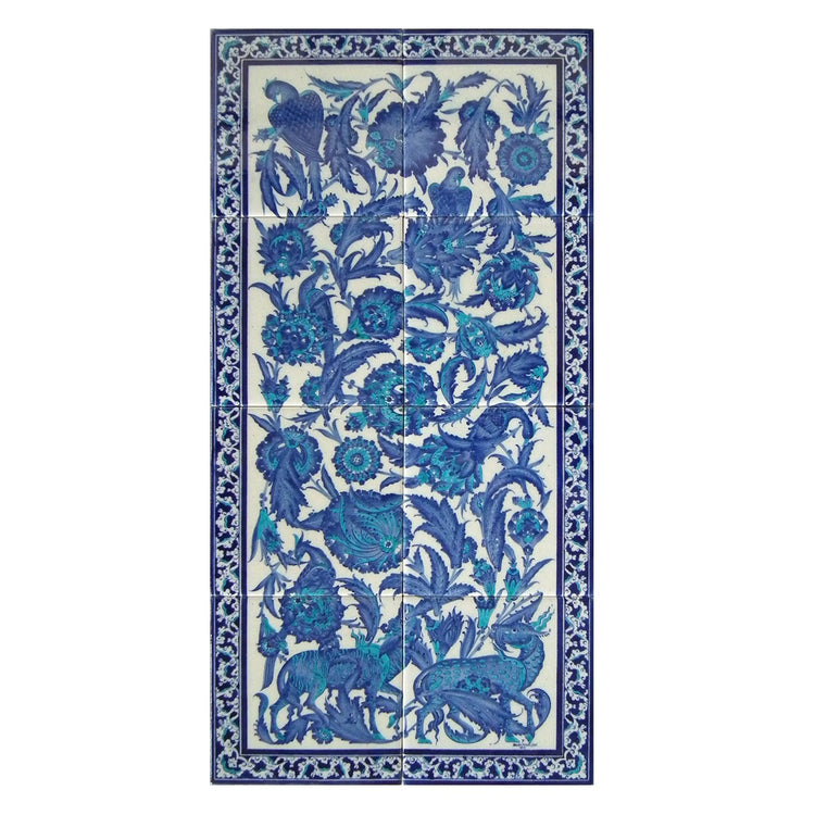 Saz Üslubu Desenli İznik Çini Pano - Panolar