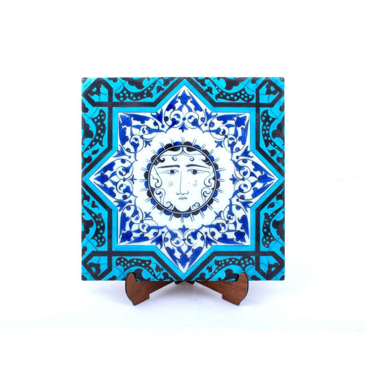 Selçuklu Dönemi Güneş Motifli İznik Çini Karo - Karolar