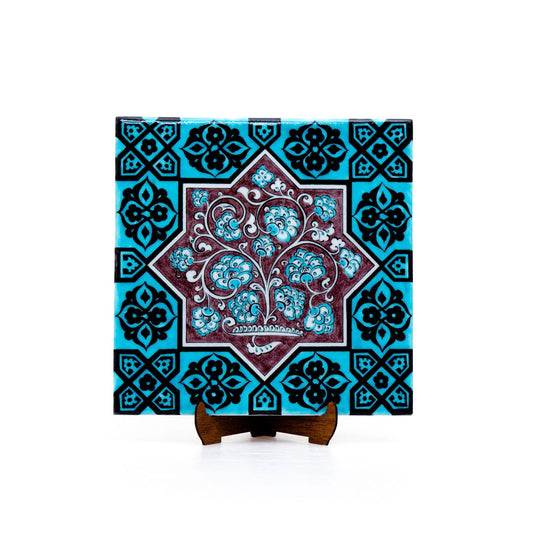 Selçuklu Dönemi Hayat Ağacı İznik Çini Karo - Karolar