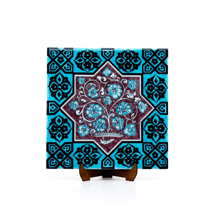 Selçuklu Dönemi Hayat Ağacı İznik Çini Karo - Karolar