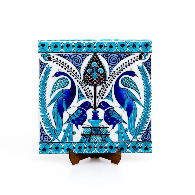 Selçuklu Dönemi Kuş Figürlü İznik Çini Karo - Karolar