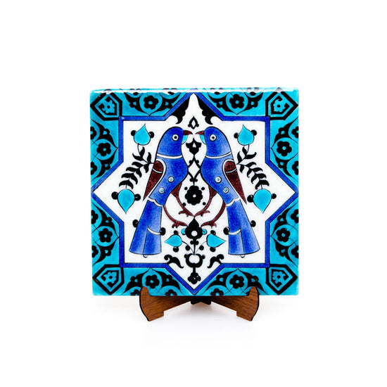 Selçuklu Dönemi Kuş Motifli İznik Çini Karo - Karolar