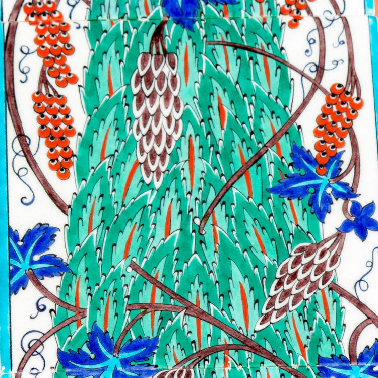 Selvi Ağacı ve Üzümlü İznik Çini Pano - Panolar