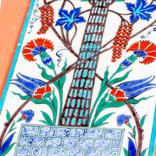 Selvi Ağacı ve Üzümlü İznik Çini Pano - Panolar