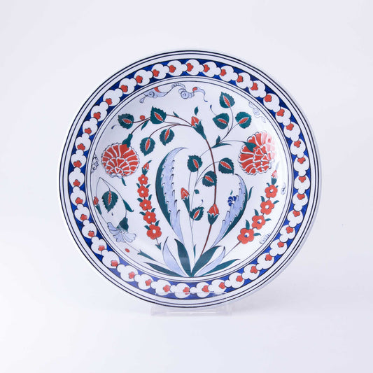 Sotheby's Koleksiyonu Floral Desenli İznik Çinisi Tabak Replika