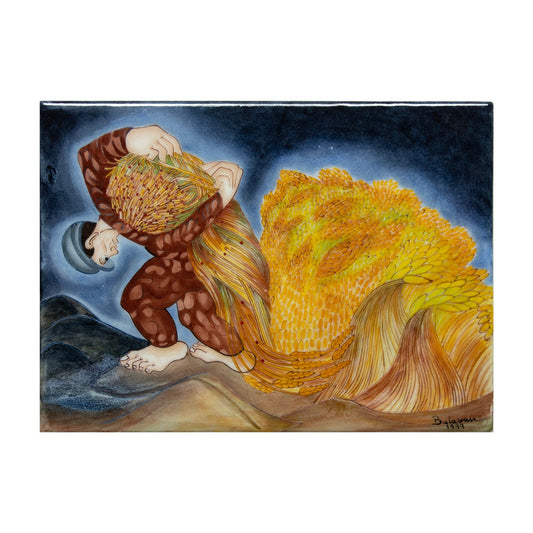 Tarla Taşıyan Adam İznik Çini Pano, Ressam İbrahim Balaban - Panolar