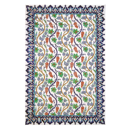 Üzüm Motifli İznik Çini Pano - Panolar