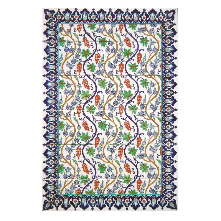 Üzüm Motifli İznik Çini Pano - Panolar