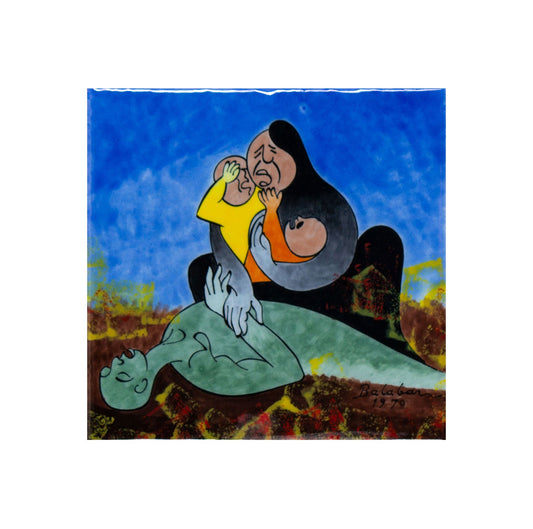 Yas Tutanlar İznik Çini Pano, Ressam İbrahim Balaban - Panolar