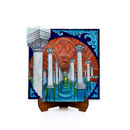 Yerebatan Sarnıcı Desenli İznik Çini Karo - Karolar