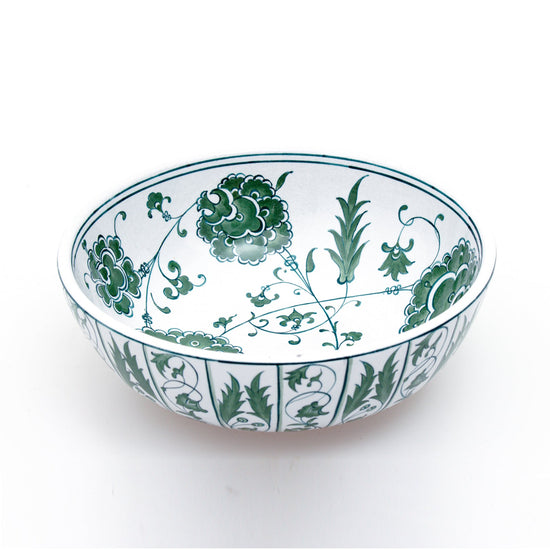 Yeşil Lotus Motifli İznik Çinisi Kase - Kaseler