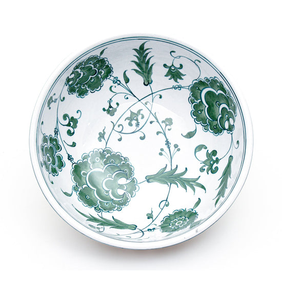 Yeşil Lotus Motifli İznik Çinisi Kase - Kaseler