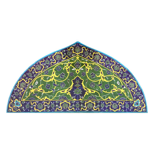 Yeşil Zeminli Rumi Alınlık İznik Çini Pano - Panolar